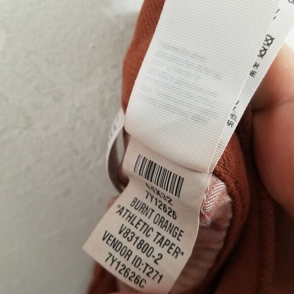 Lucky Brand Burn Orange Athletic Taper Jeans Pants Size 44 - Picture 9 of 9